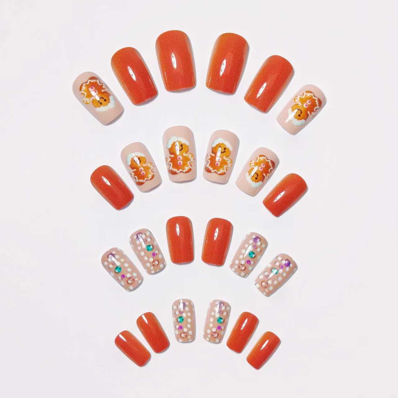 Festive Gingerbread-Themed Nail Art Acalora