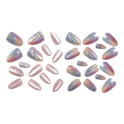 Artificial nails with glitter accents and elegant decorations Acalora