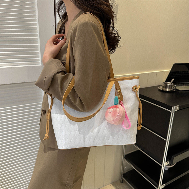 Quilted Pattern Handheld Tote Bag Acalora