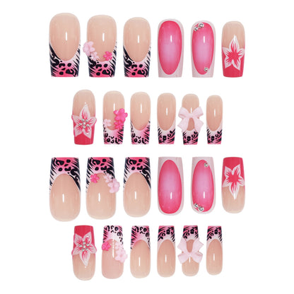 Artistic Floral Press-On Nail Art Set Acalora