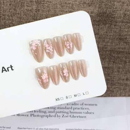 Elegant Floral Press-On Nail Art Set Acalora
