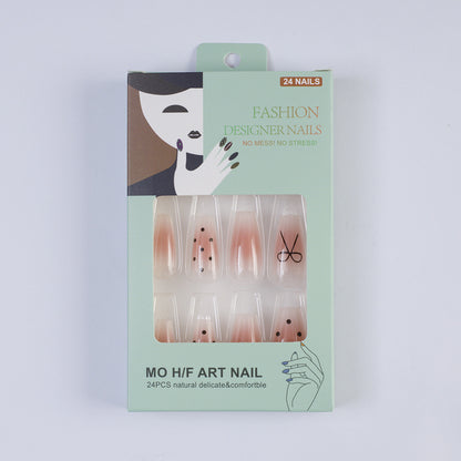 Artificial nails with modern dot design and elegant accents Acalora