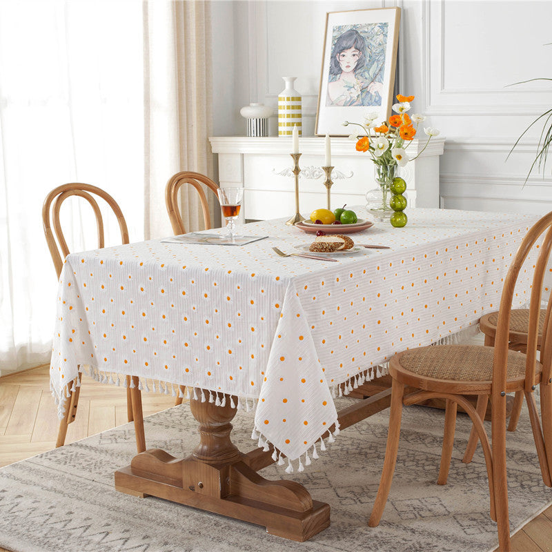 Elegant Floral Embroidered Tablecloth