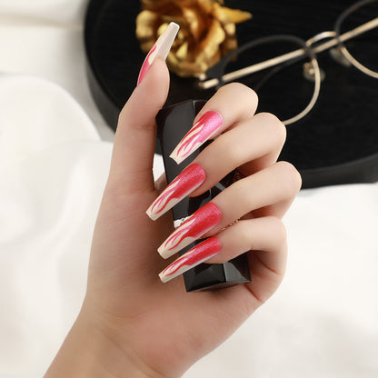 Stylish rose pattern artificial nails Acalora