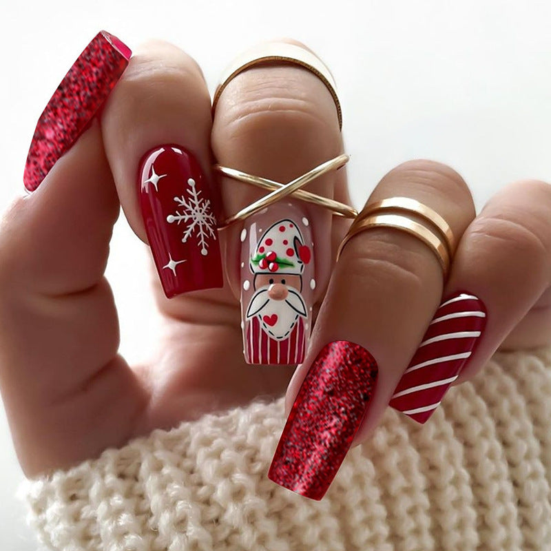 Holiday-Themed Press-On Nail Art Set Acalora