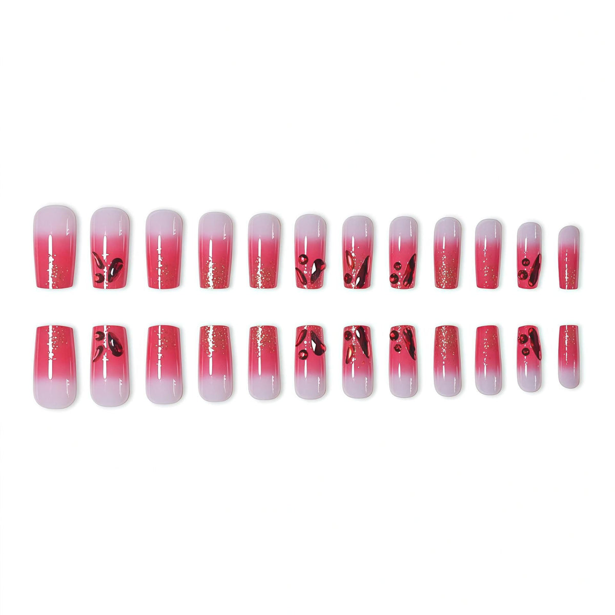 Elegant 3D Gemstone Press-On Nail Art Acalora