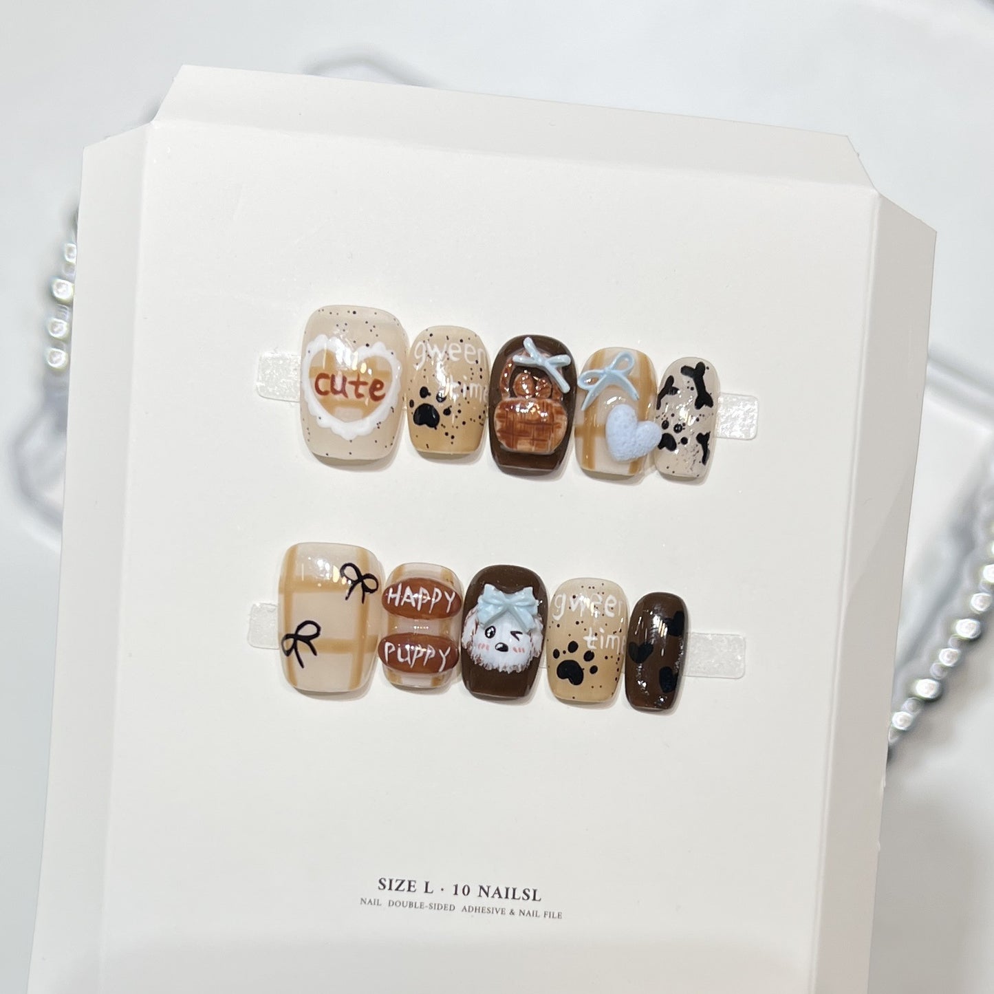 Themed Press-On Nail Art Set with Hello Kitty Designs Acalora