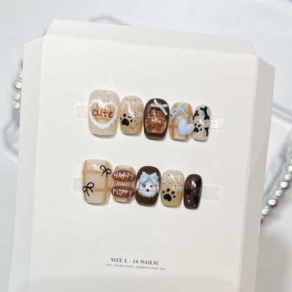 Themed Press-On Nail Art Set with Hello Kitty Designs Acalora