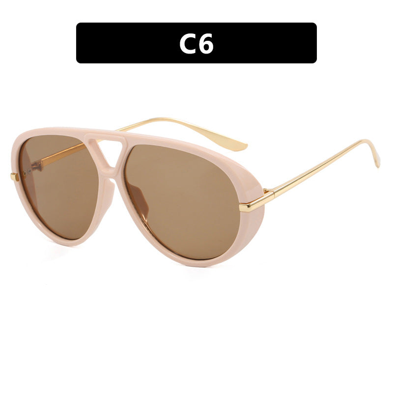 Women's oversized sunglasses with elegant plastic frame and mirrored lenses Karnz