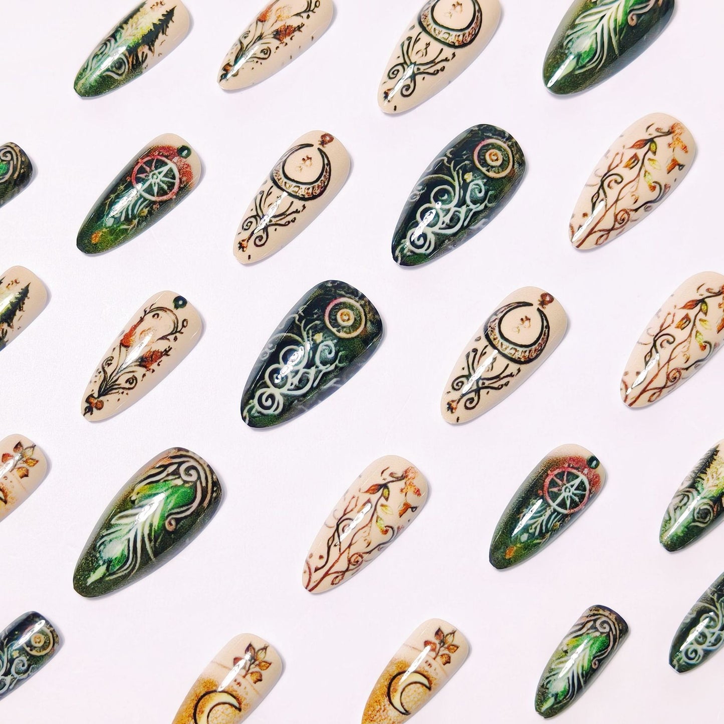 Artistic Celestial-Themed Nail Art Acalora