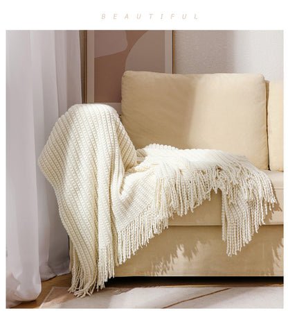 Unisex Knitted Cozy Throw Blanket