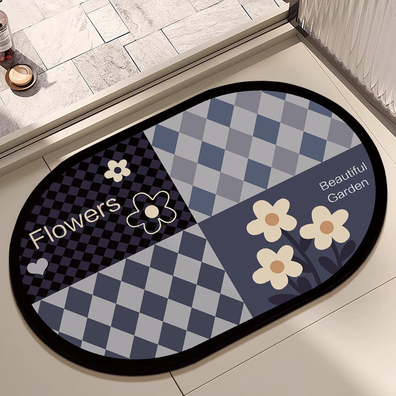 Floral Design Cotton Bath Mat Acalora