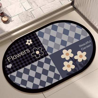 Floral Design Cotton Bath Mat Acalora