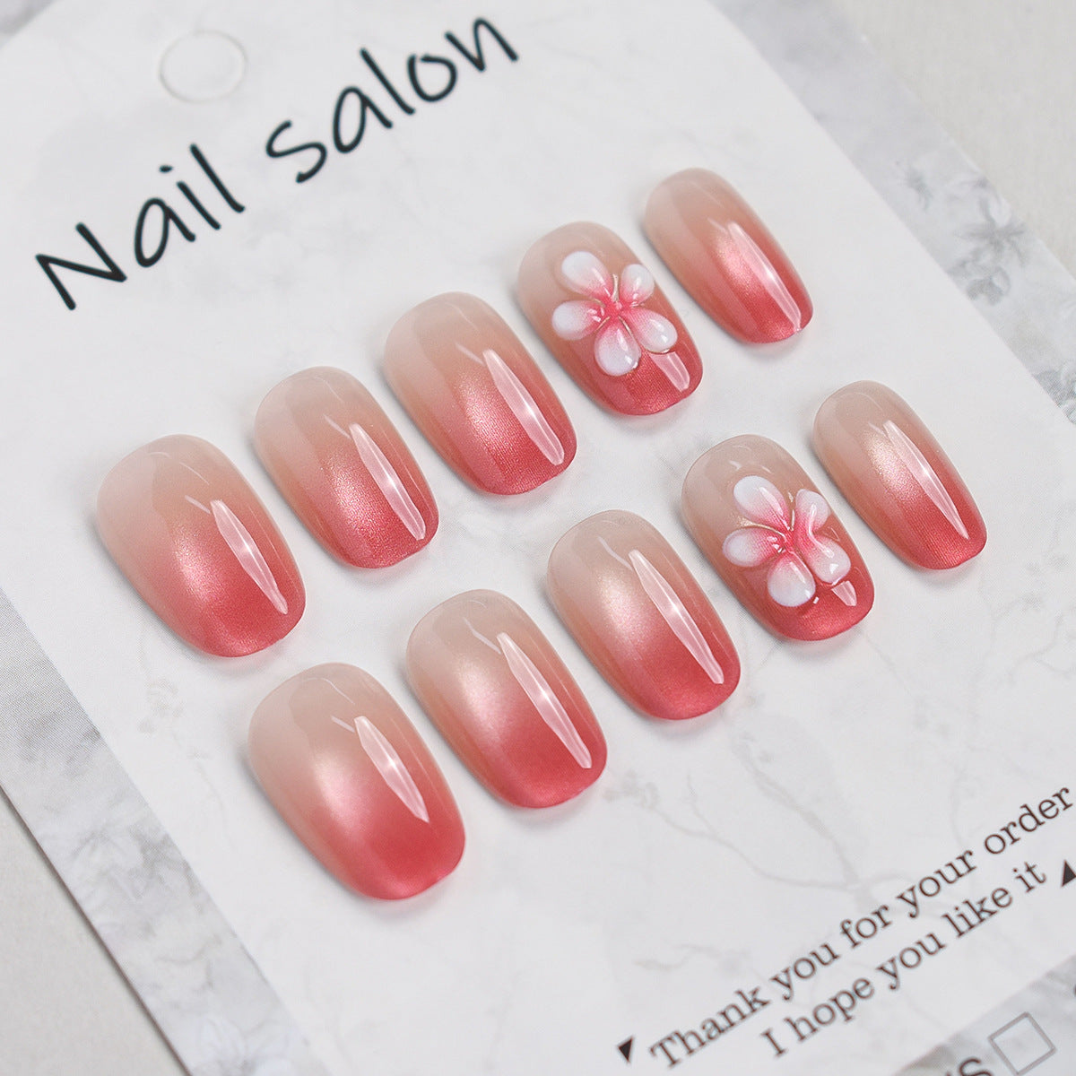 Elegant Floral Press-On Nail Set Acalora