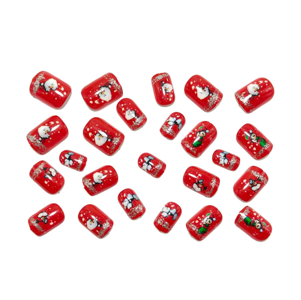 Acrylic nail set with festive Christmas designs Acalora