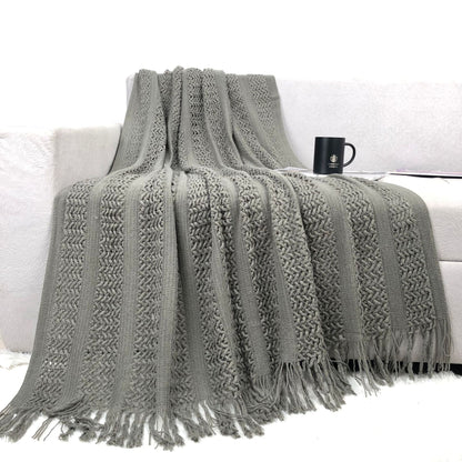 Textured Handwoven Throw Blanket