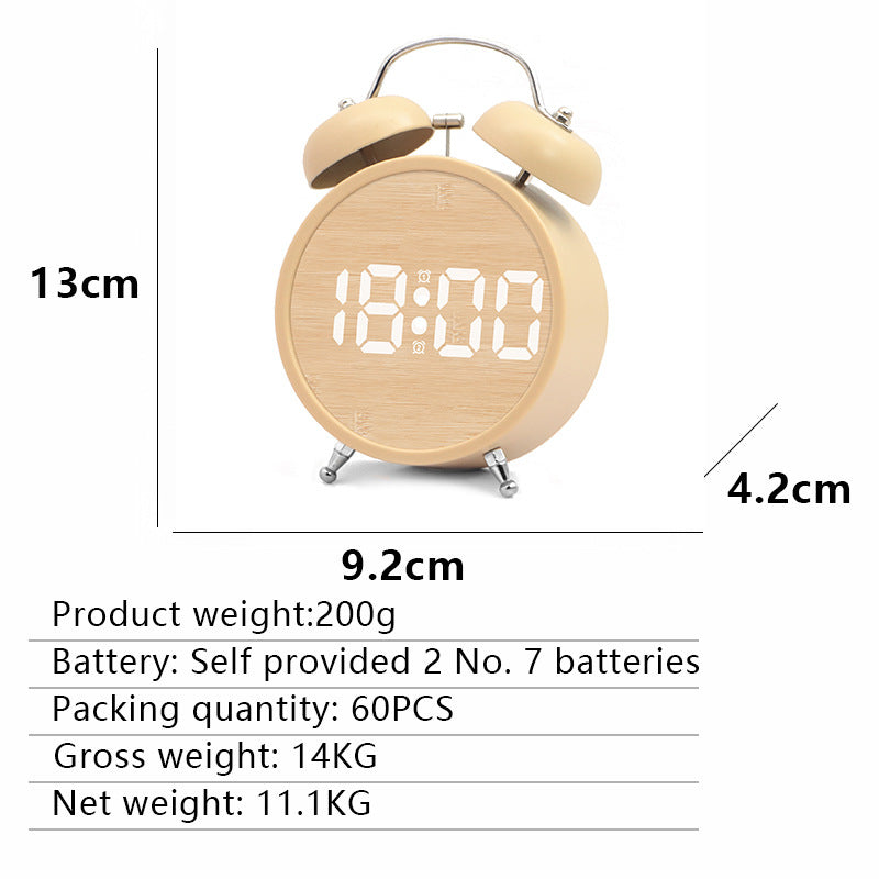 Digital Alarm Clock in Modern Design with Large LED Display