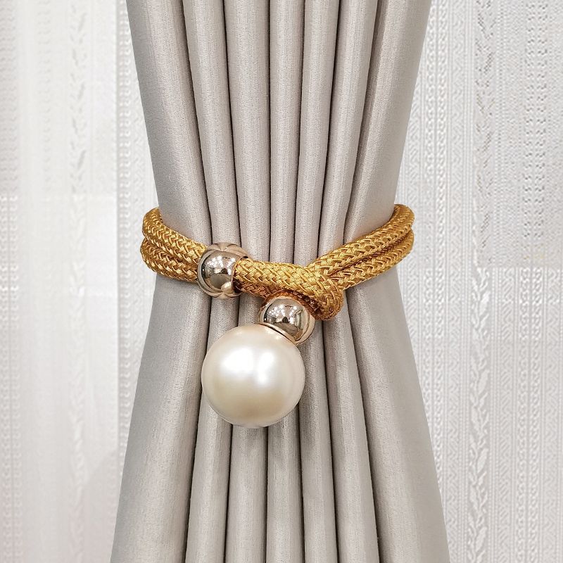 Elegant curtain tieback with decorative pearl Acalora