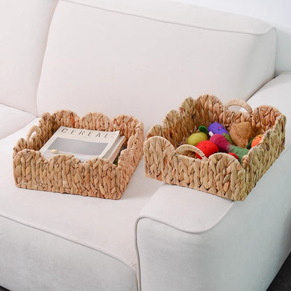 Decorative Storage Basket Made of Woven Natural Material Acalora