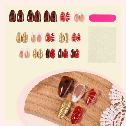 Decorative Press-On Nail Art Set with Unique Seasonal Designs Acalora