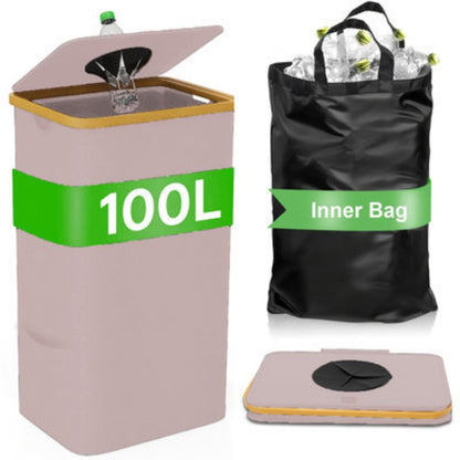 Multifunctional laundry storage box with bamboo lid Acalora
