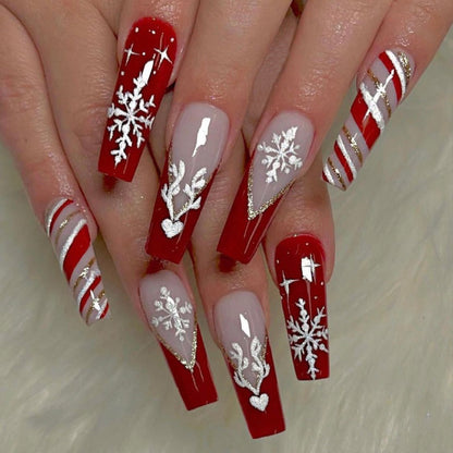Elegant Stiletto Press-On Nail Set with Unique Design Acalora