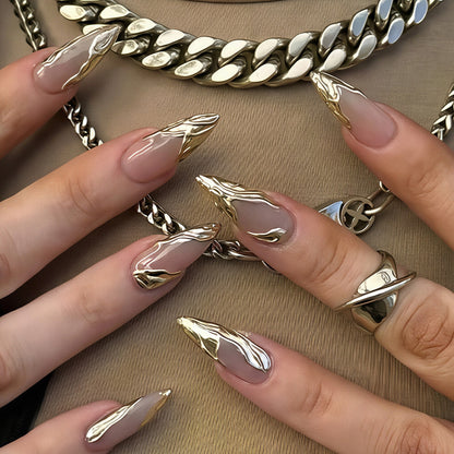 Premium Marble Design Press-On Nail Set Acalora