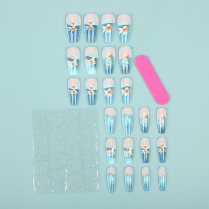 Creative artificial nails with underwater motif Acalora