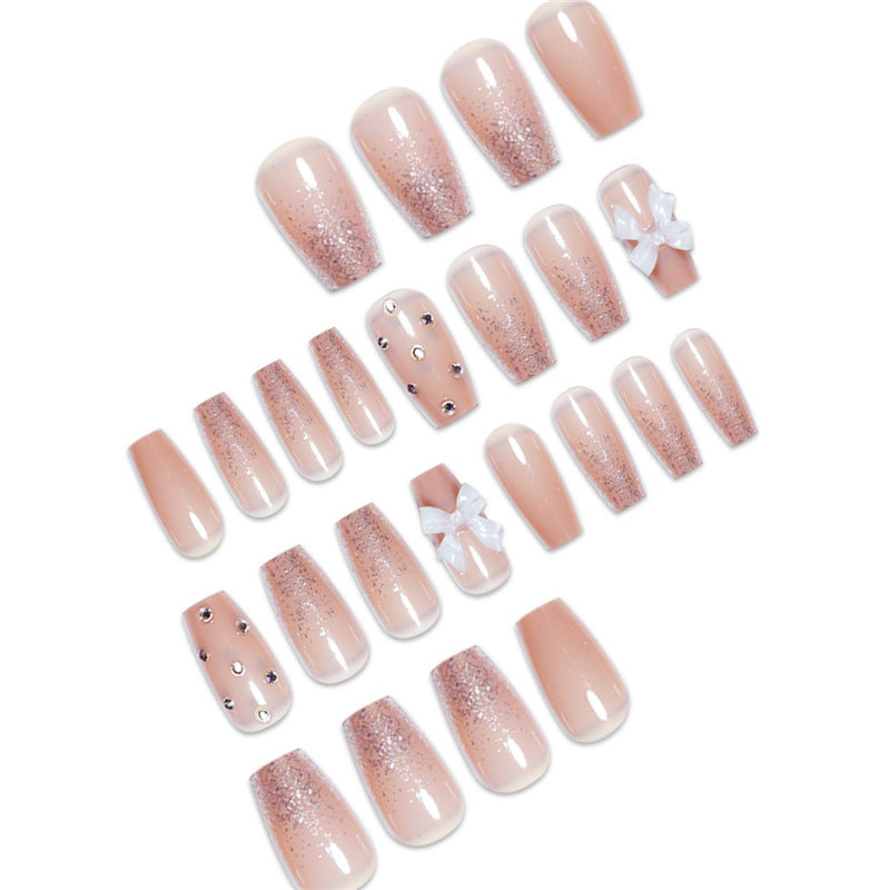 Decorative Press-On Nails with Butterfly and Gem Accents Acalora
