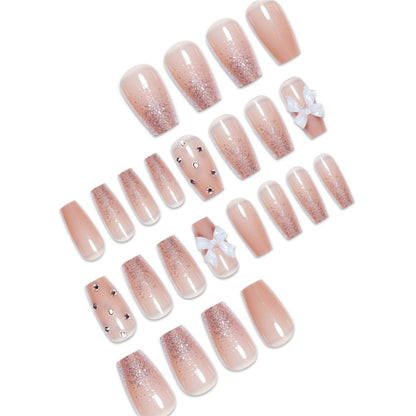Decorative Press-On Nails with Butterfly and Gem Accents Acalora