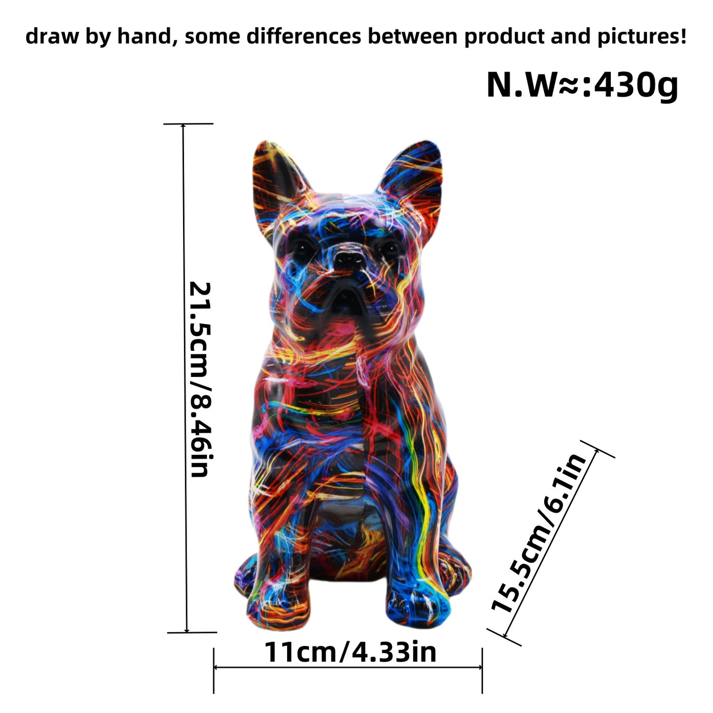 Artistically designed bulldog figure Acalora