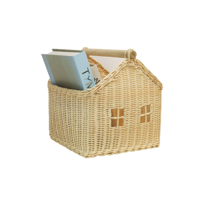Woven House-Shaped Storage Basket Acalora