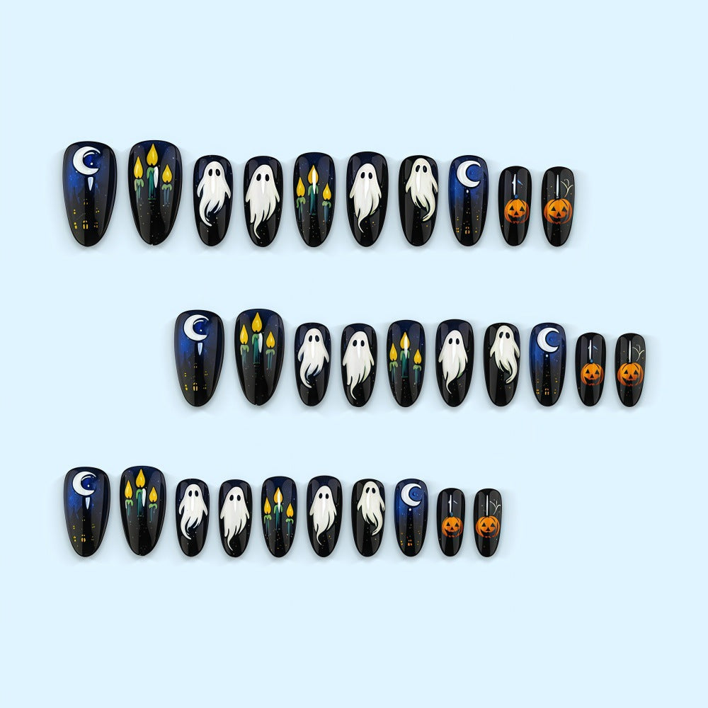 Artificial nails in festive Halloween design Acalora