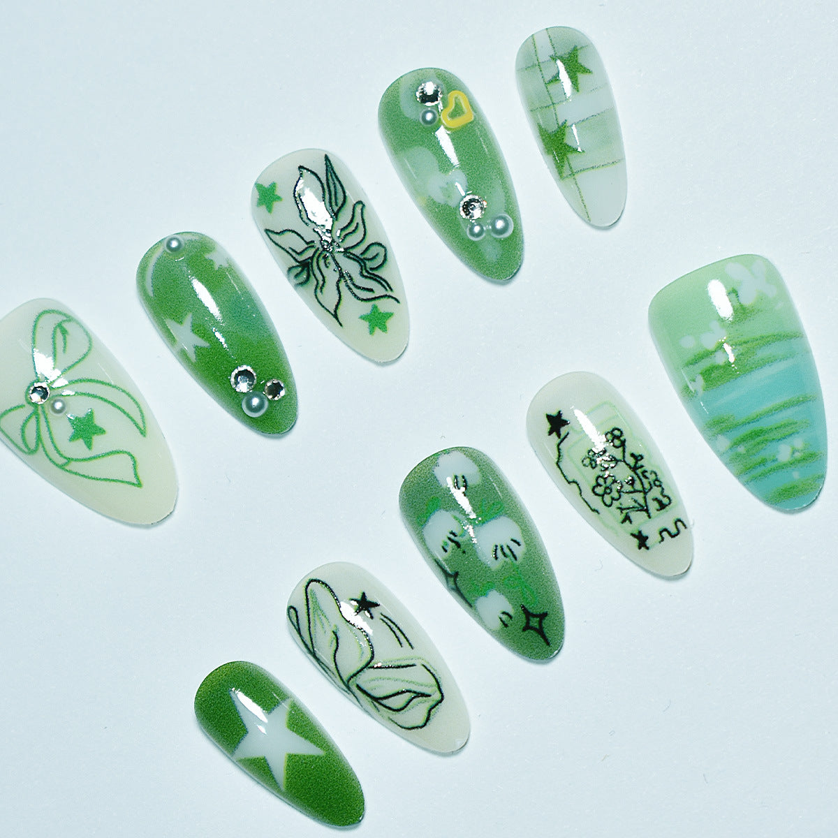Artistic Botanical Nail Tips Acalora