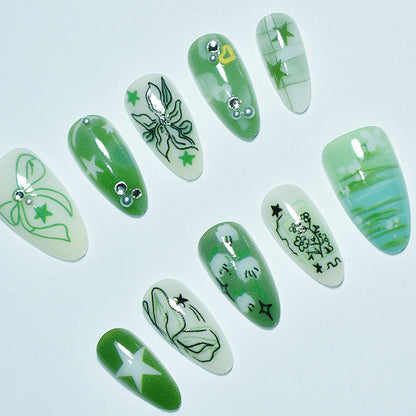 Artistic Botanical Nail Tips Acalora
