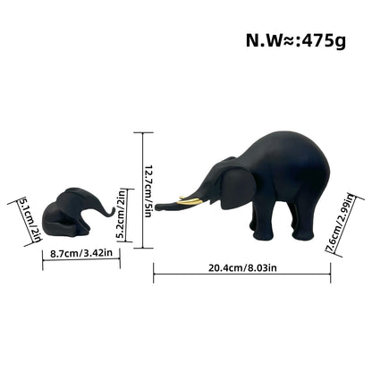 Decorative Elephant Family Sculpture Acalora