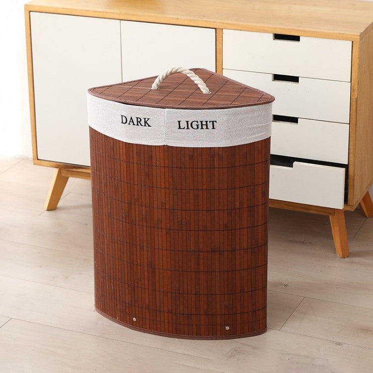 Premium laundry basket with dividers and handcrafted bamboo frame Acalora
