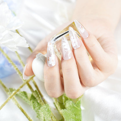 Floral Pattern Press-On Nail Art Acalora
