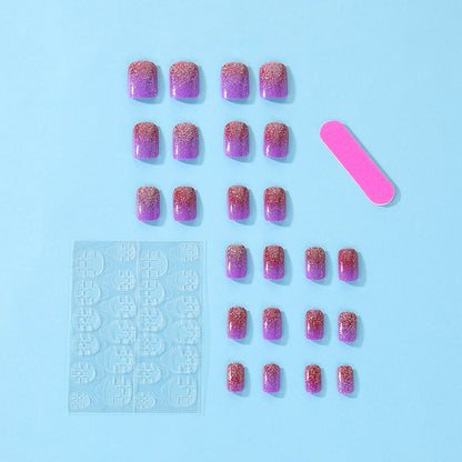 Glittering artificial nails with gradient Acalora