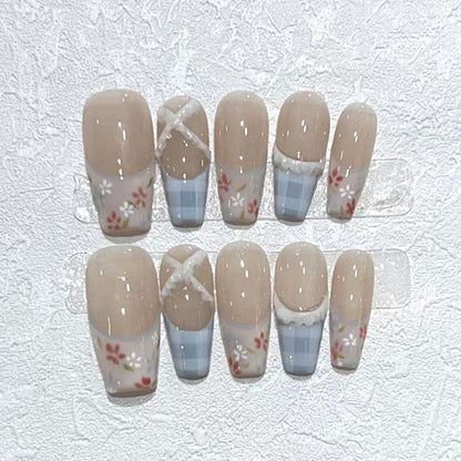 Floral Design Acrylic Press-On Nail Set Acalora