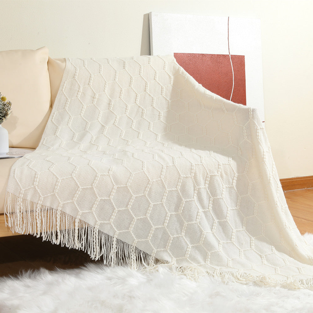 Unisex Decorative Knit Throw Blanket