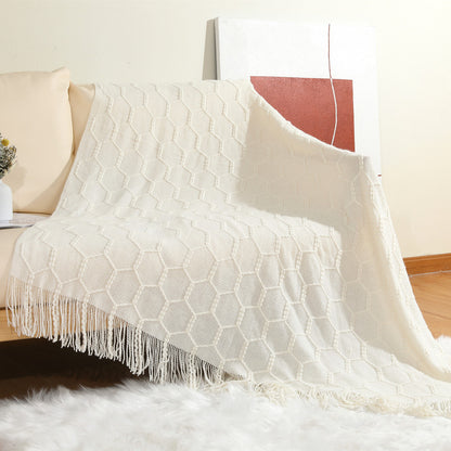 Unisex Decorative Knit Throw Blanket