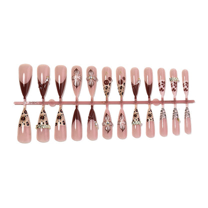 Luxurious Floral Decorative Press-On Nail Set Acalora