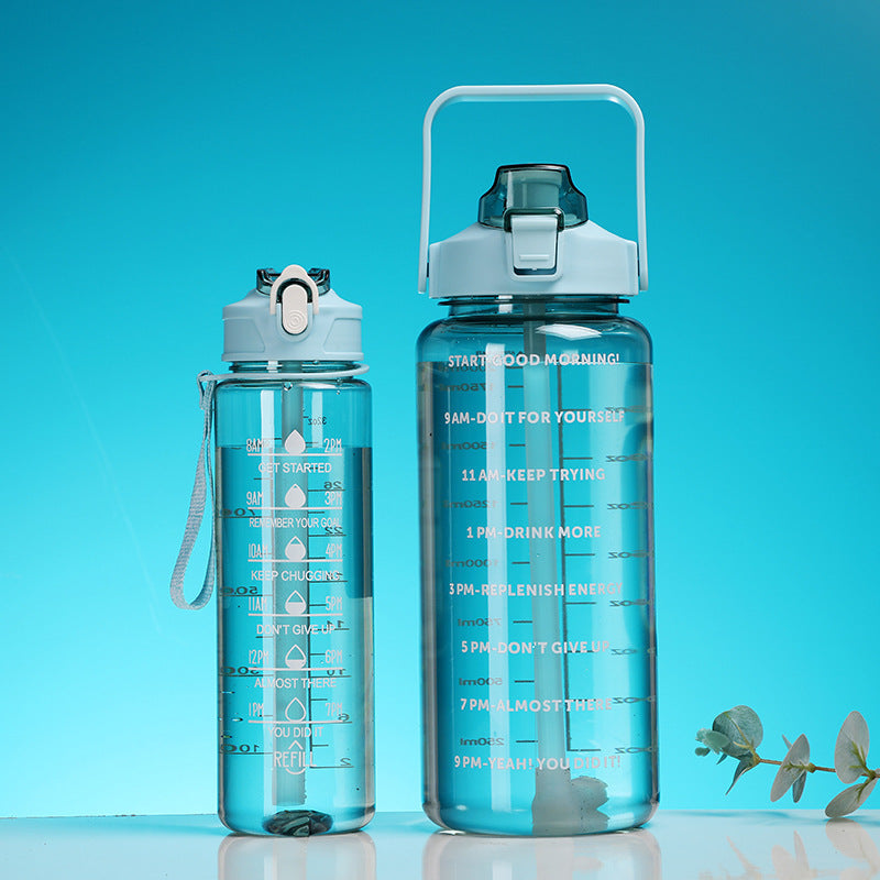 Women's Motivational Water Bottle with Time Markers Bowlift