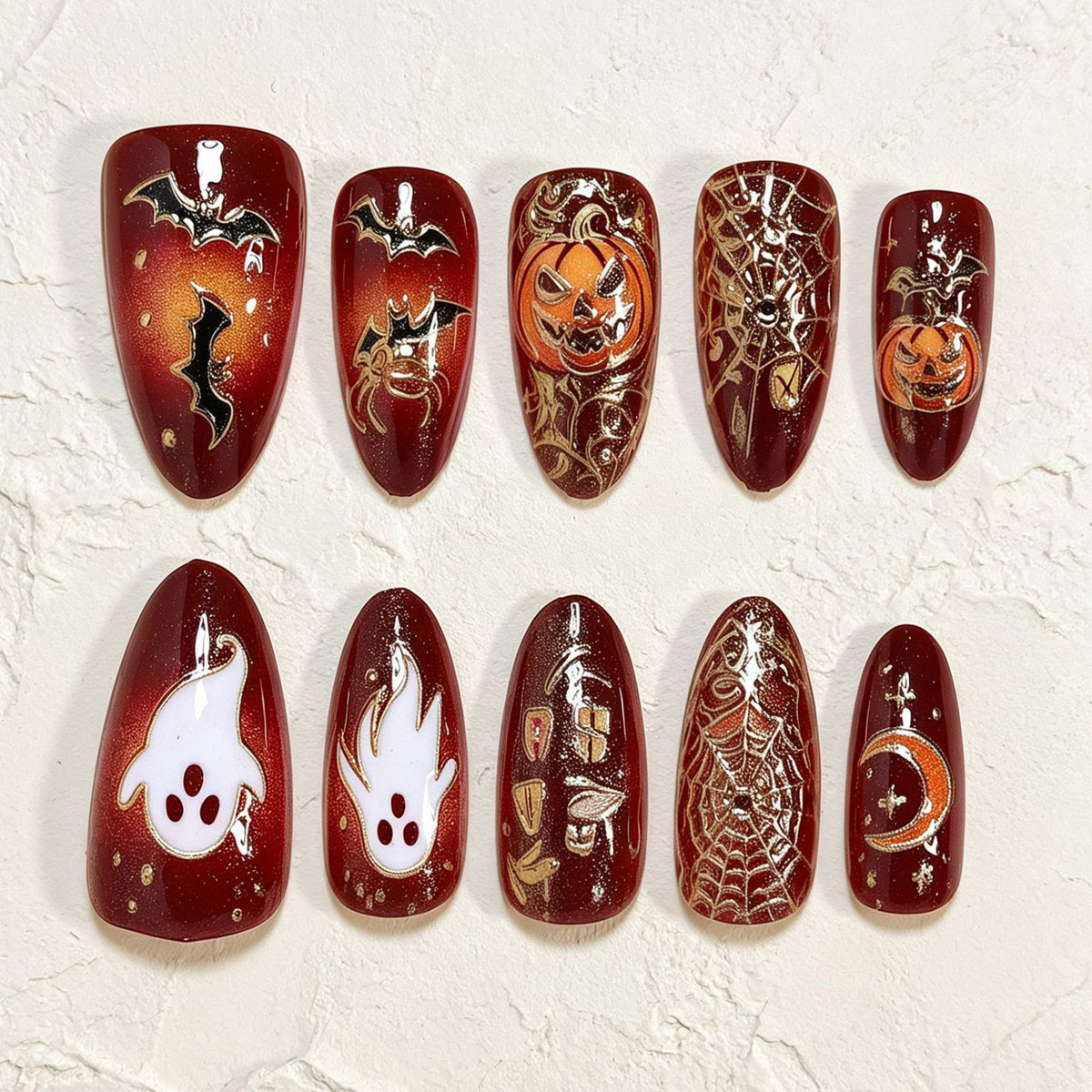 Halloween-Themed Decorative Press-On Nails Acalora