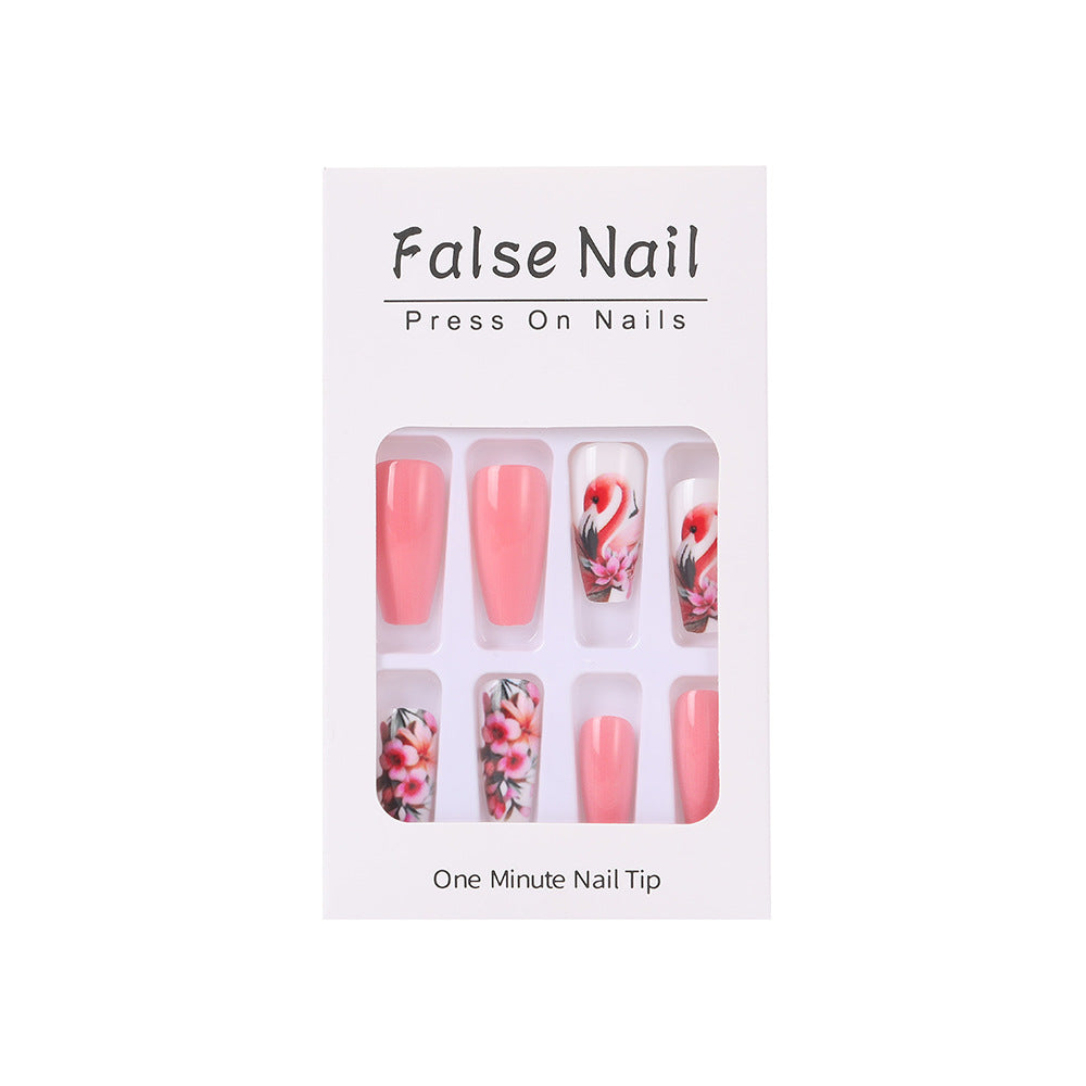 Nail Art Set with colorful flamingo and flower patterns Acalora