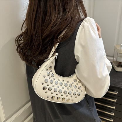 Studded Leather Hobo Bag Acalora