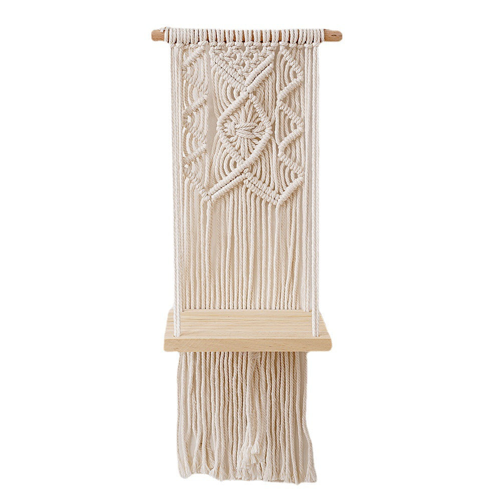 Macramé Wall Hanging Planter Shelf Acalora
