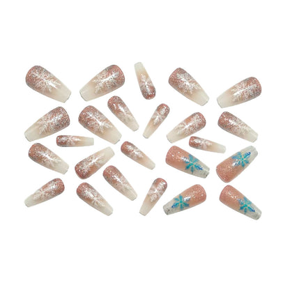 Artificial nails with winter snowflake design Acalora