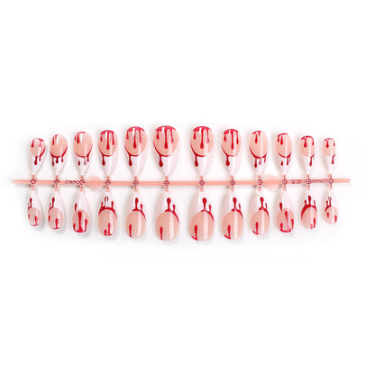 Artistic Blood Drip Themed Press-On Nails Acalora